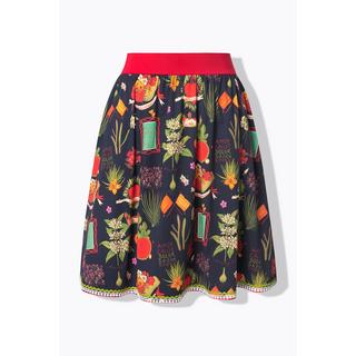 Ulla Popken Rock Landhaus-Druck A-Linie Elastikbund  