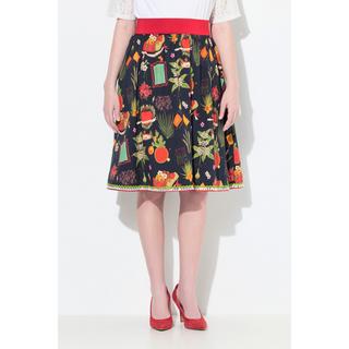 Ulla Popken Rock Landhaus-Druck A-Linie Elastikbund  