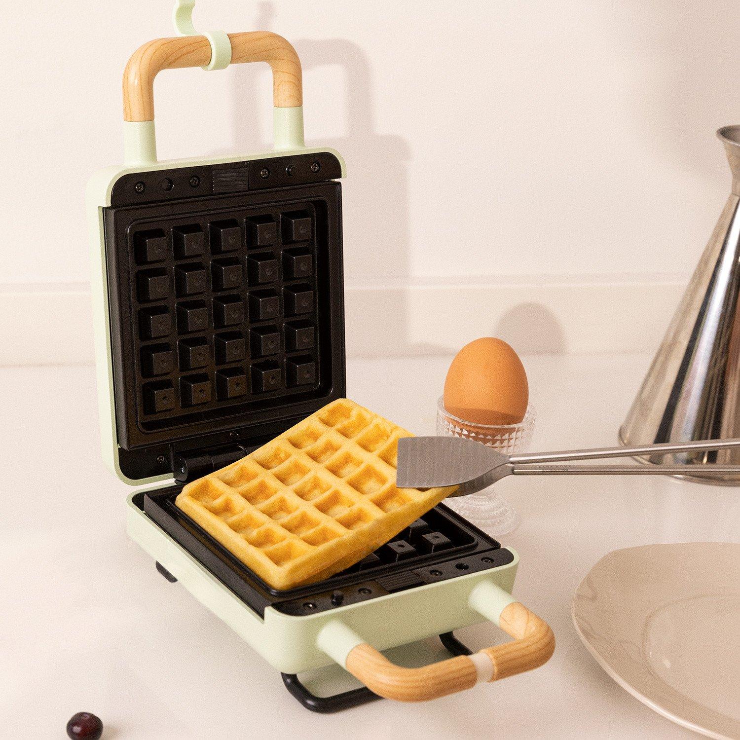 CREATE STONE 2 IN 1 COMPACT - Piastra per panini e waffle con piastre intercambiabili verde pastello  