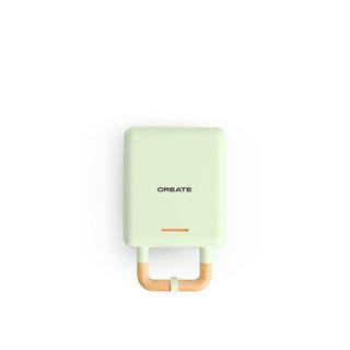 CREATE STONE 2 IN 1 COMPACT - Appareil à sandwich et à gaufres avec plaques interchangeables vert pastel  