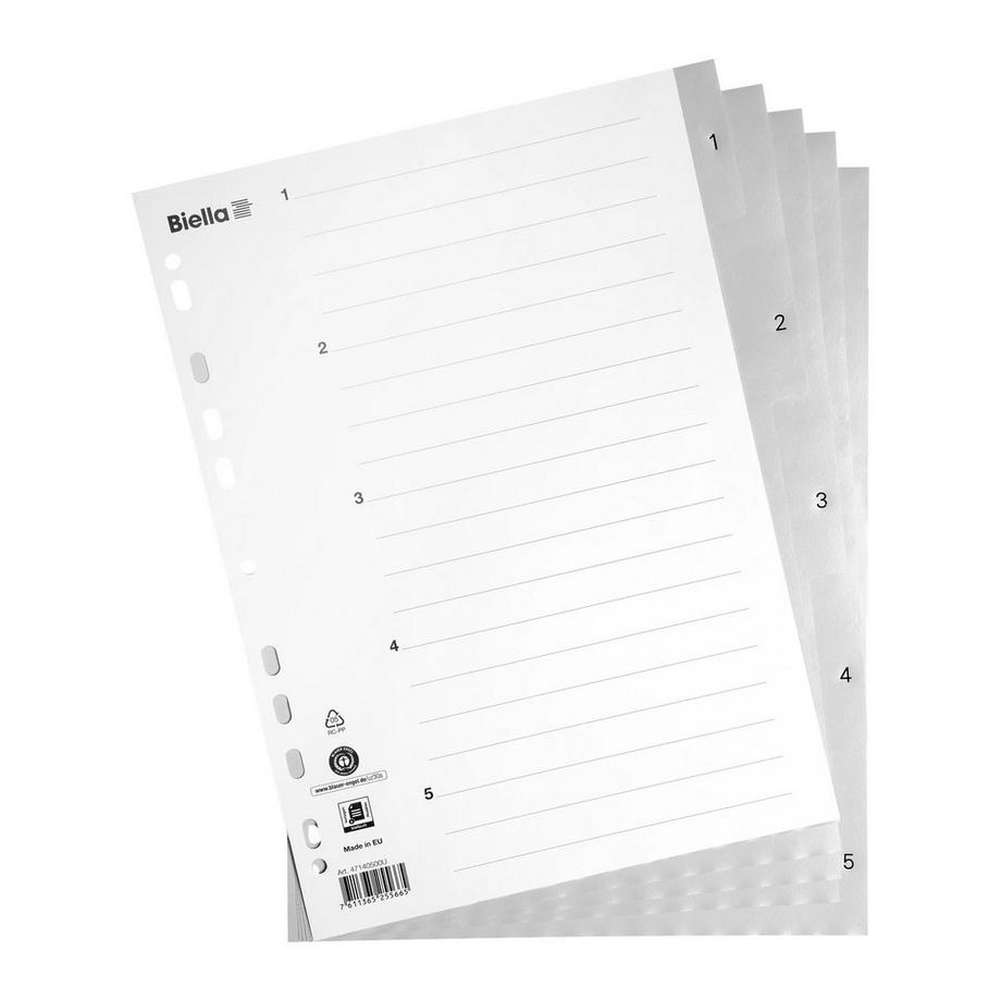 Biella  PP Register, Teilung 1-5 - x 25 