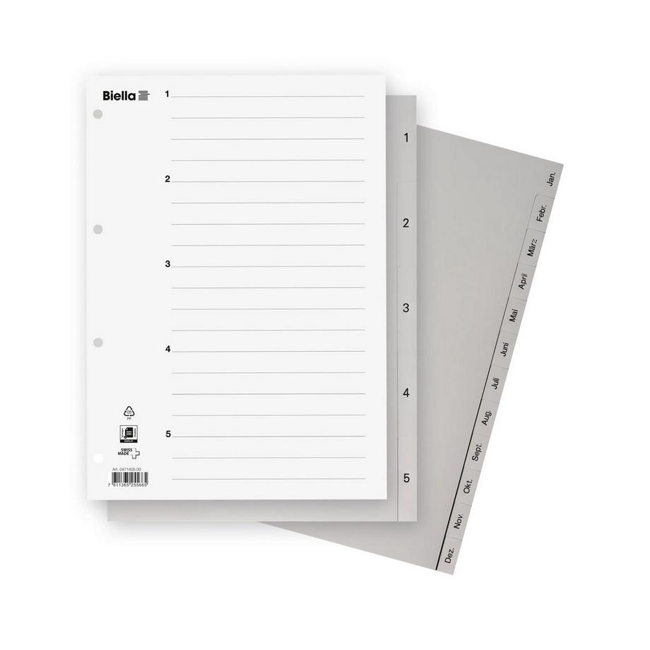 Biella  PP Register, Teilung 1-5 - x 25 