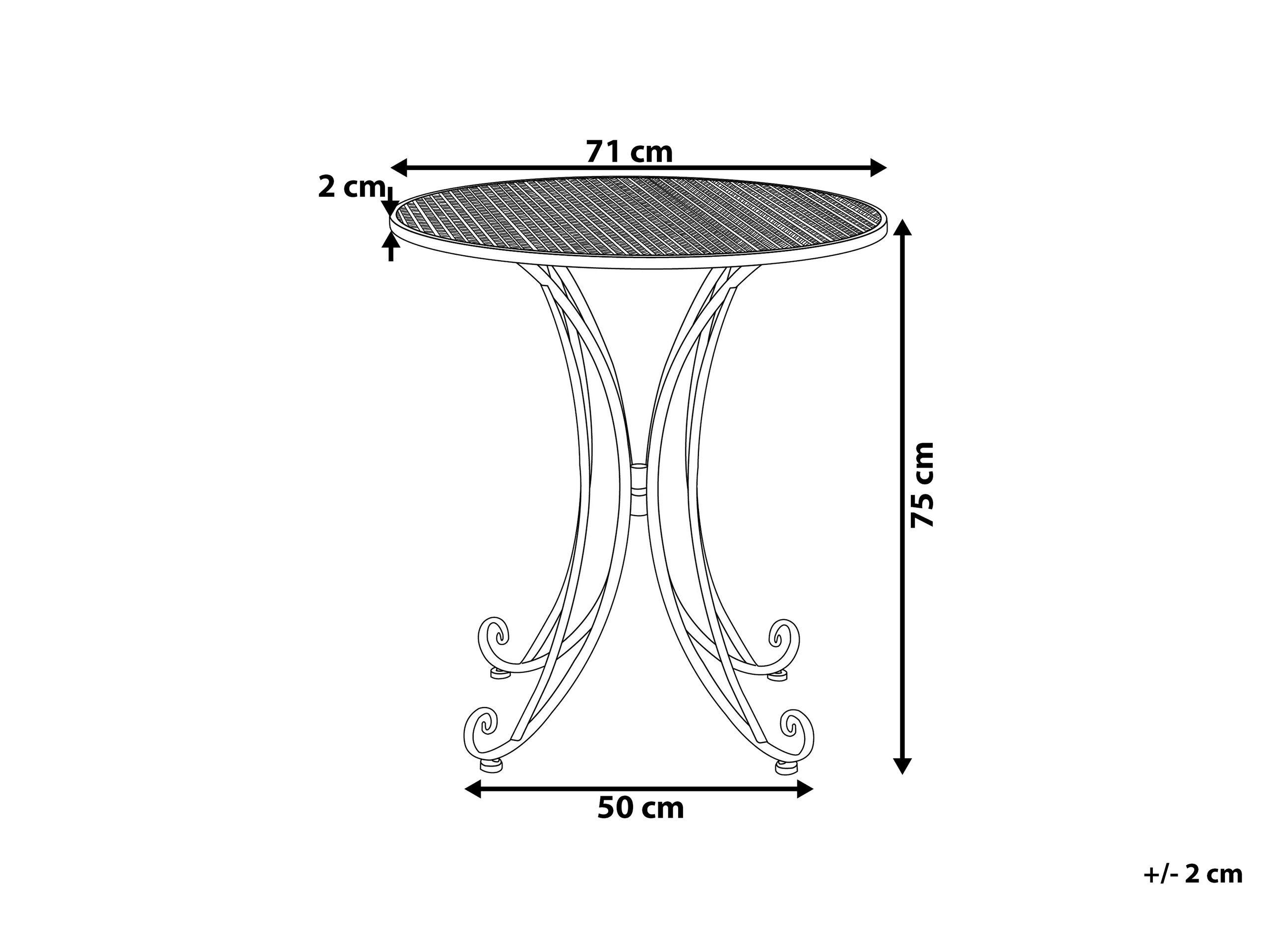 Beliani Table de jardin en Métal Rétro CILENTO  