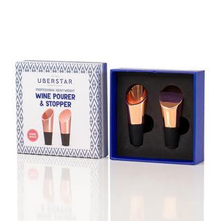 Uberstar Weinausgiesser & Weinstopper 2er Set Rosegold  