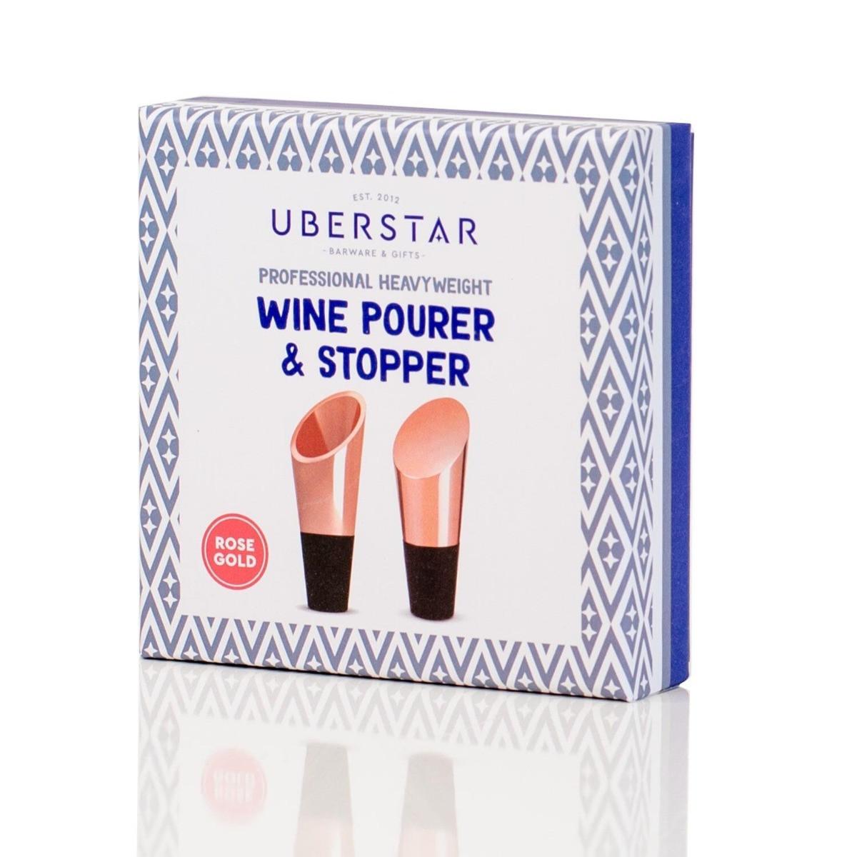 Uberstar Weinausgiesser & Weinstopper 2er Set Rosegold  