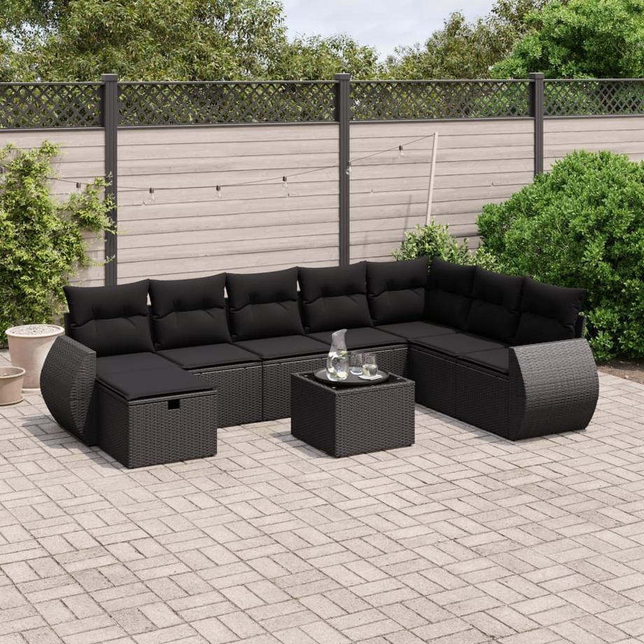 VidaXL set divano da giardino Polirattan  