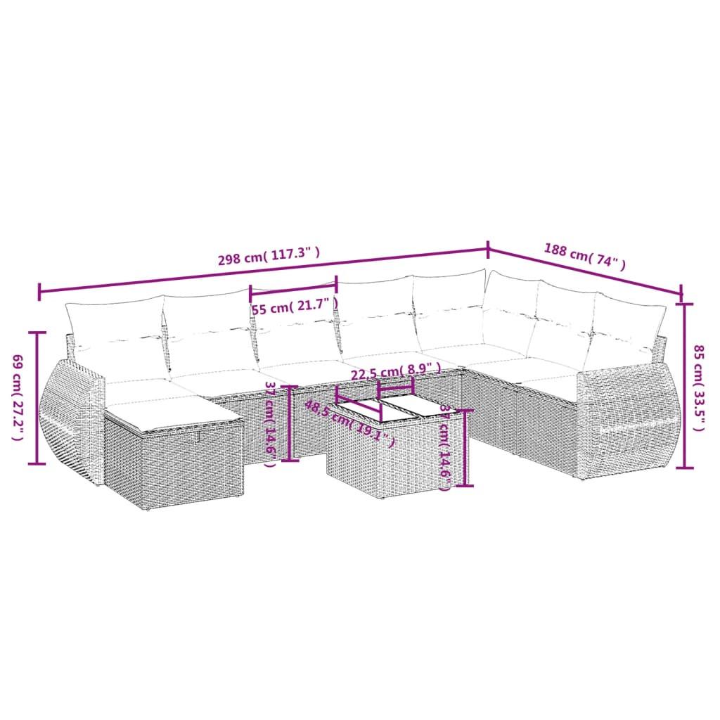 VidaXL Ensemble de canapés de jardin rotin synthétique  