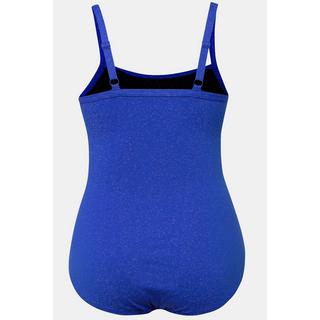 Ulla Popken  Maillot de bain texturé scintillant style cache-cœur, bonnets souples, matière recyclée 