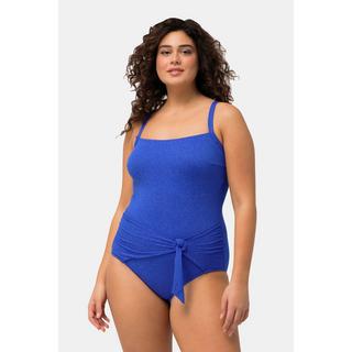 Ulla Popken  Maillot de bain texturé scintillant style cache-cœur, bonnets souples, matière recyclée 