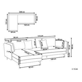 Beliani Ecksofa aus Samtstoff Modern ALTAN  