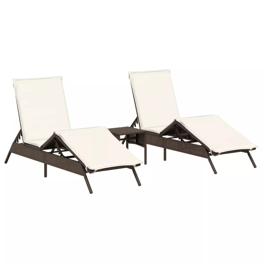 VidaXL - lettino prendisole Polirattan, One Size, Marrone