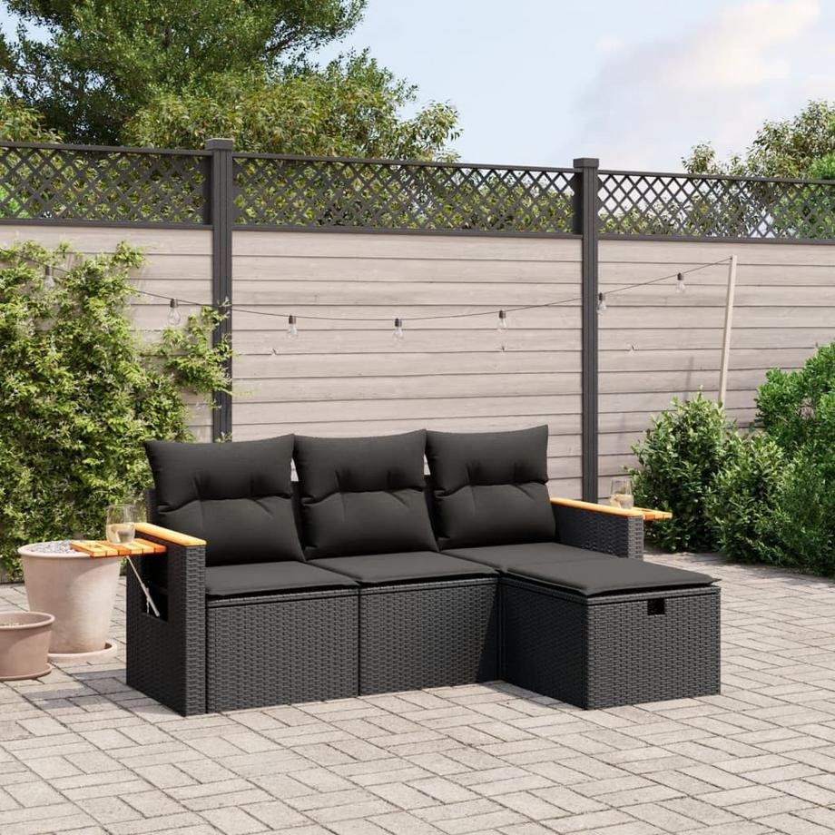 VidaXL set divano da giardino Polirattan  