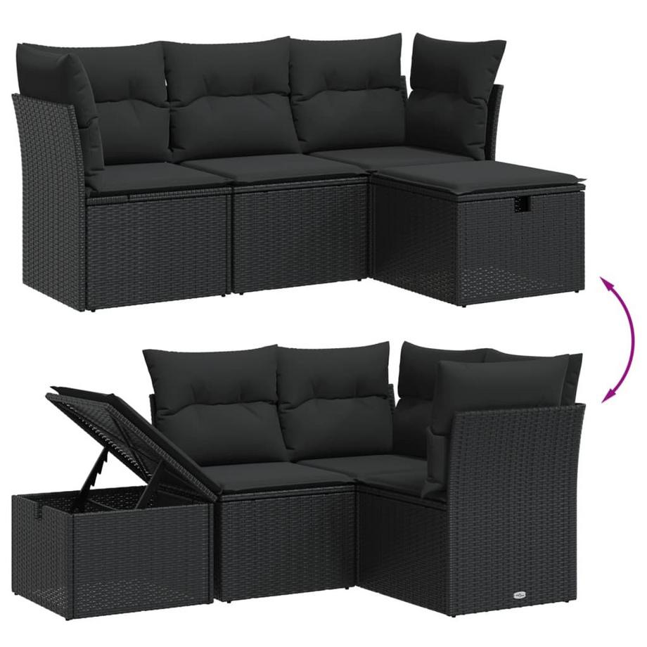 VidaXL set divano da giardino Polirattan  