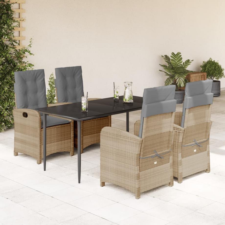 VidaXL Ensemble de salle à manger de jardin rotin synthétique  