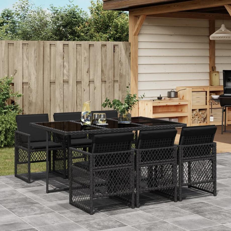 VidaXL Ensemble à manger de jardin rotin synthétique  