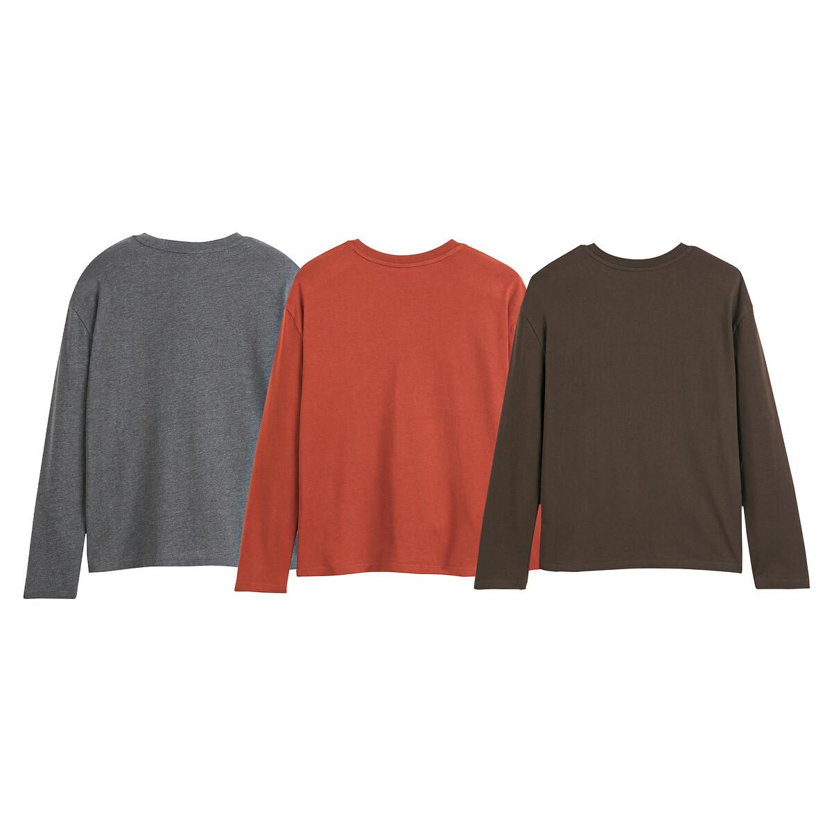 La Redoute Collections  3er-Pack Langarmshirts mit Rundhalsausschnitt 