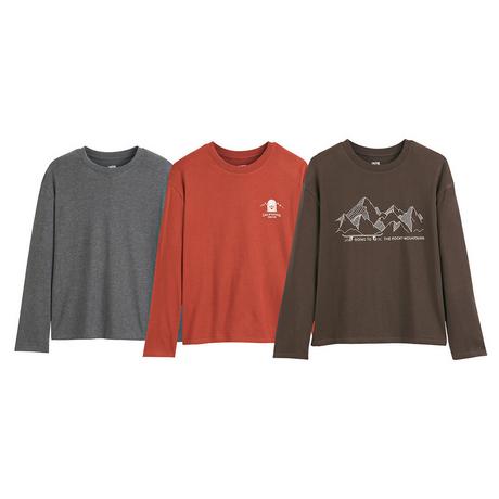 La Redoute Collections  3er-Pack Langarmshirts mit Rundhalsausschnitt 