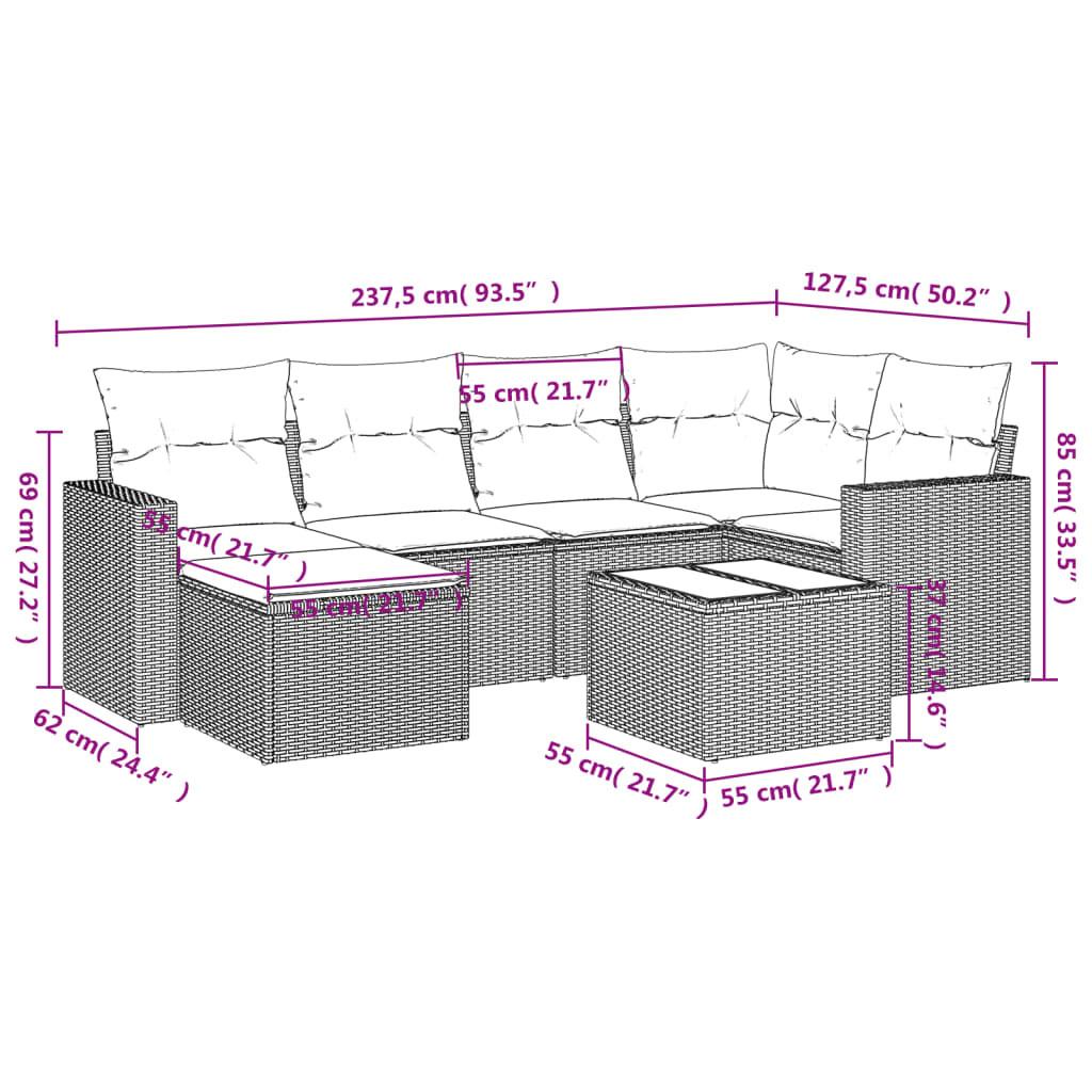 VidaXL Ensemble de canapés de jardin rotin synthétique  