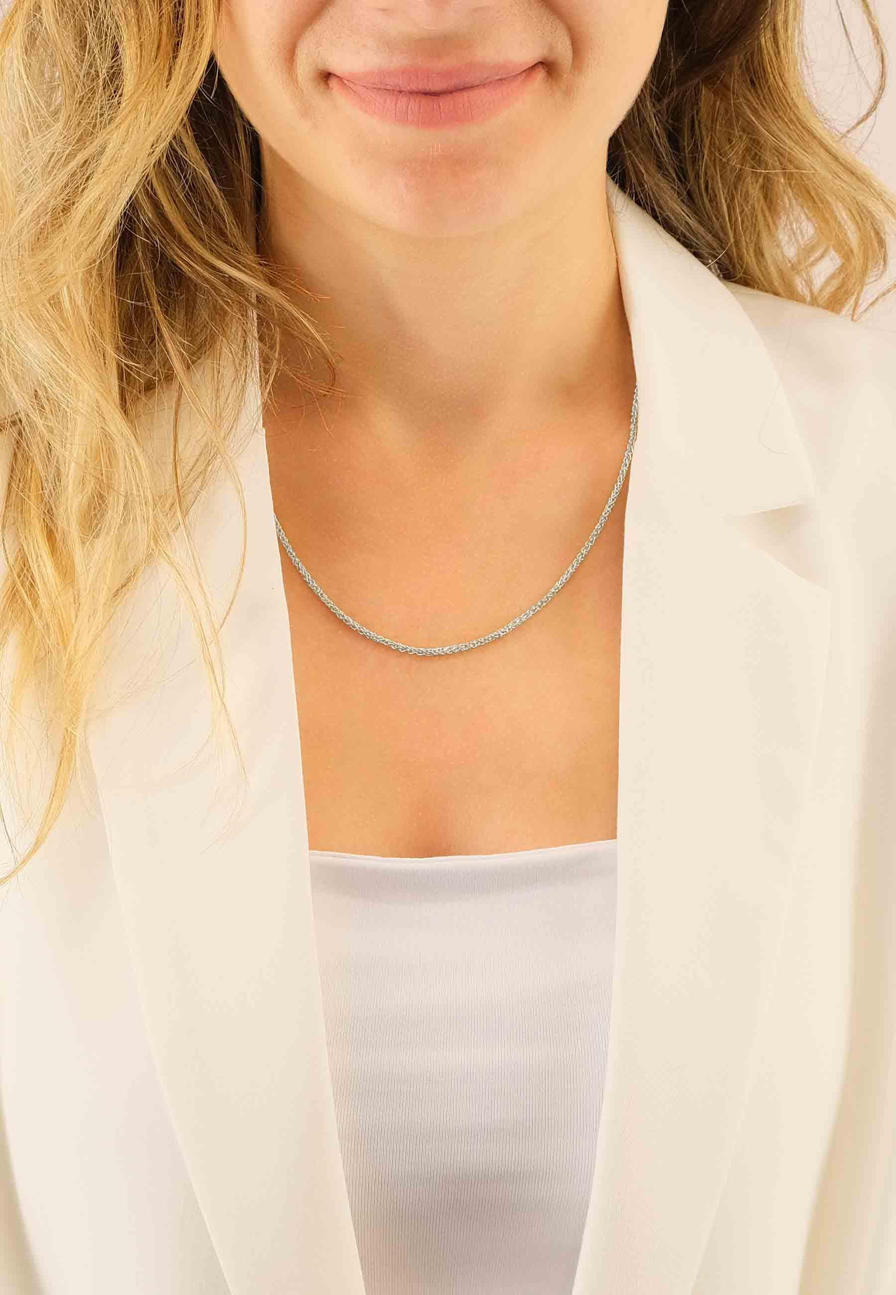 MUAU Schmuck  Collier Zopf Weissgold 750, 2.15mm, 40cm 
