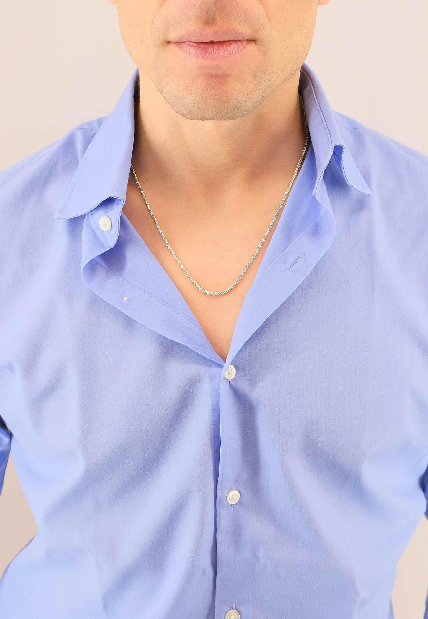 MUAU Schmuck  Collier Zopf Weissgold 750, 2.15mm, 40cm 