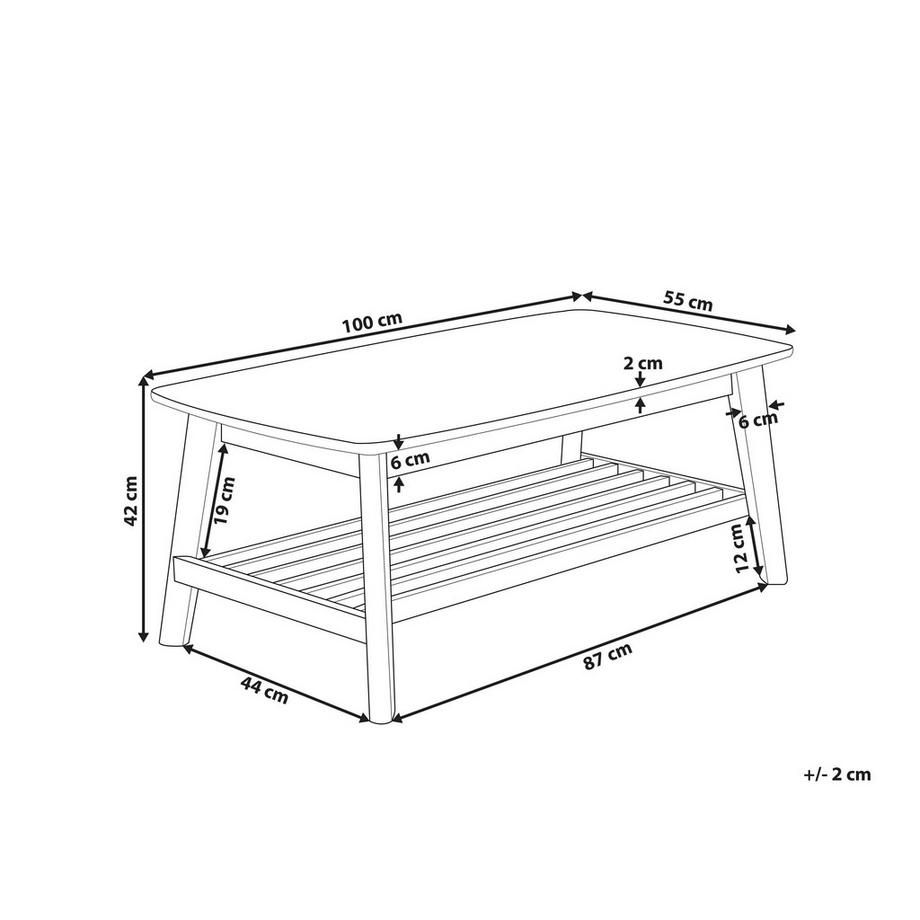 Beliani Couchtisch aus Gummibaumholz Klassisch TULARE  