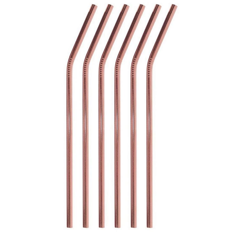eStore  6x Pailles en métal courbé - Or rose 