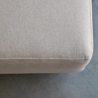 Tikamoon Ecksofa mit Eckelement rechts und ecrufarbenem Stoffbezug 300 x 150 cm ,5-Sitzer Lars  