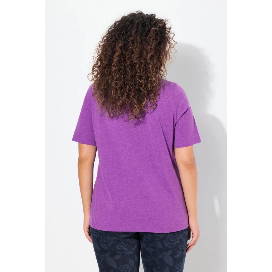 Ulla Popken Classic Rosen Print Halbarm T-Shirt  