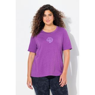 Ulla Popken  T-Shirt, Rosen, Classic, Rundhals, Halbarm 