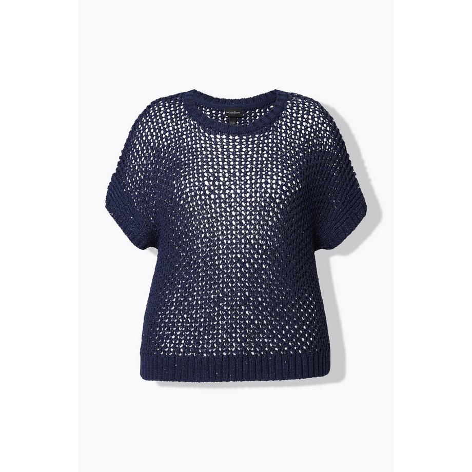 Ulla Popken Pull Paillettes Col Rond Épaules Ultra-Basses  