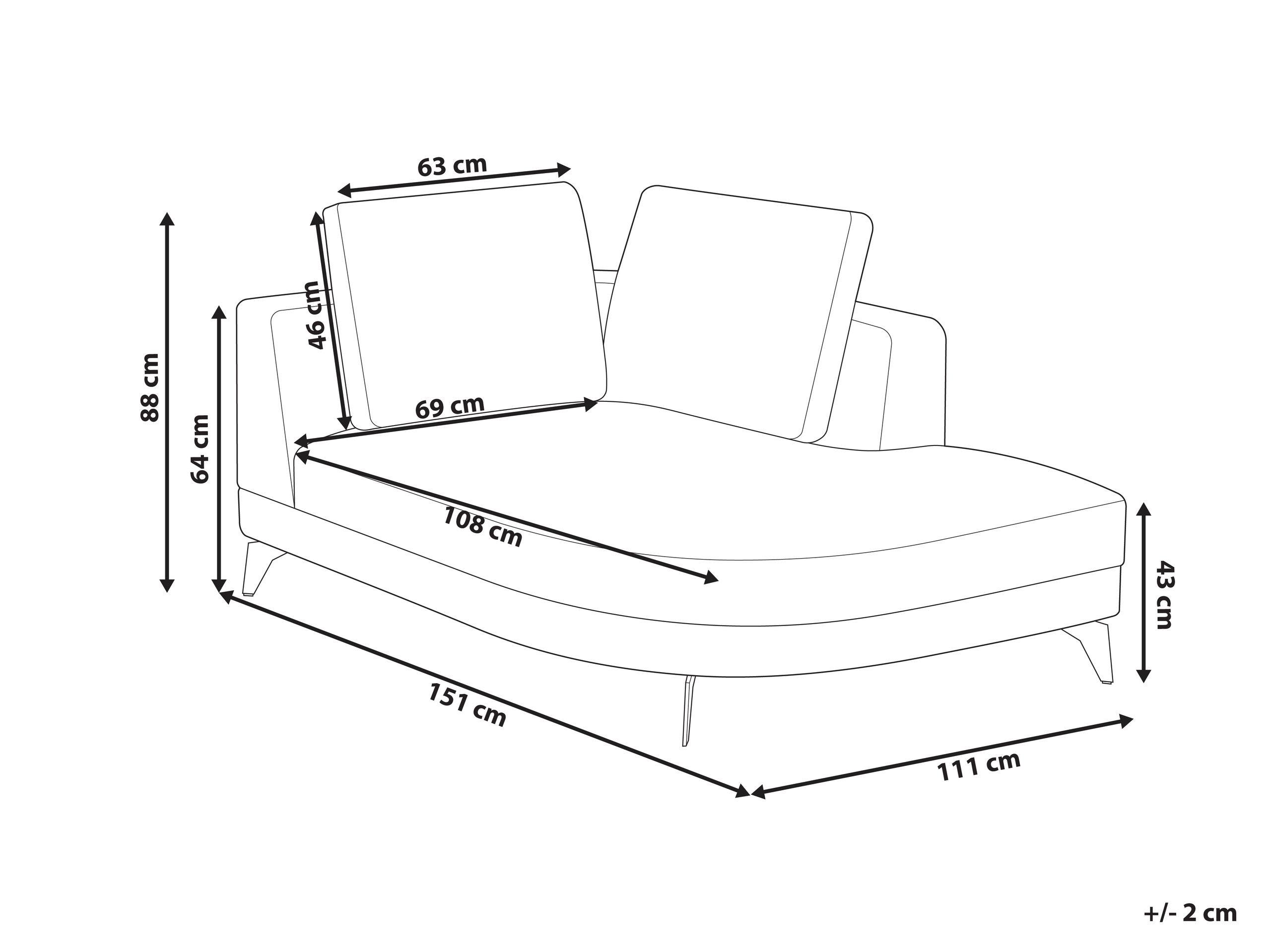 Beliani Chaiselongue aus Chenillegewebe Modern MARUM  