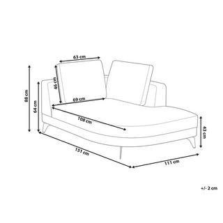 Beliani Chaiselongue aus Chenillegewebe Modern MARUM  