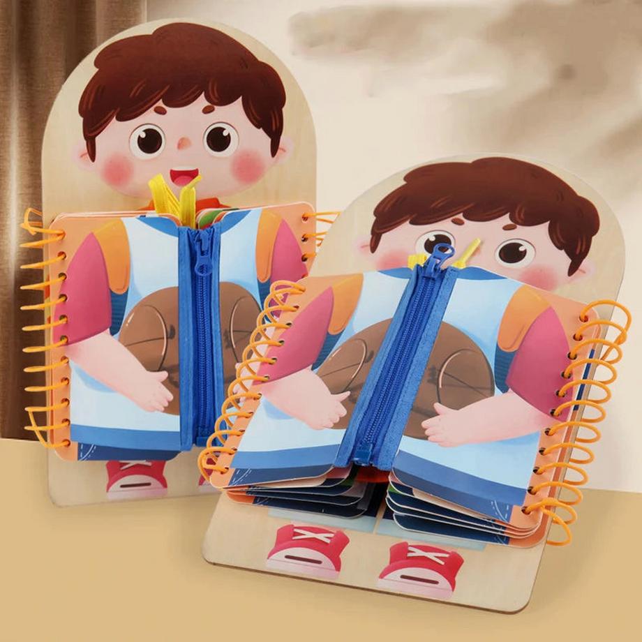 Activity-board  Kids Busy Book Toys Fine Motor Skills Training Button Zipper Early Education Games Toddlers Quiet Books Sensory Toys 