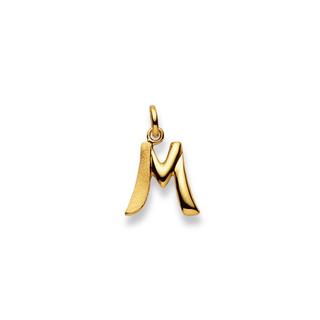 MUAU Schmuck  Pendentif lettre M or jaune 750, 20x13mm 