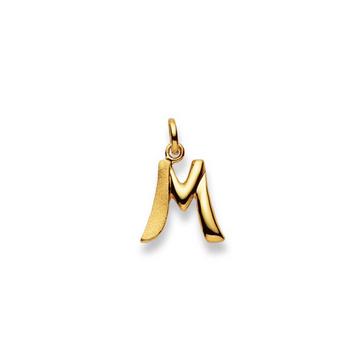 Pendentif lettre M or jaune 750, 20x13mm