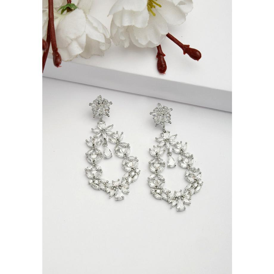 AVANT-GARDE PARIS  Collection Diva Boucles d'oreilles florales de luxe en zirconia 