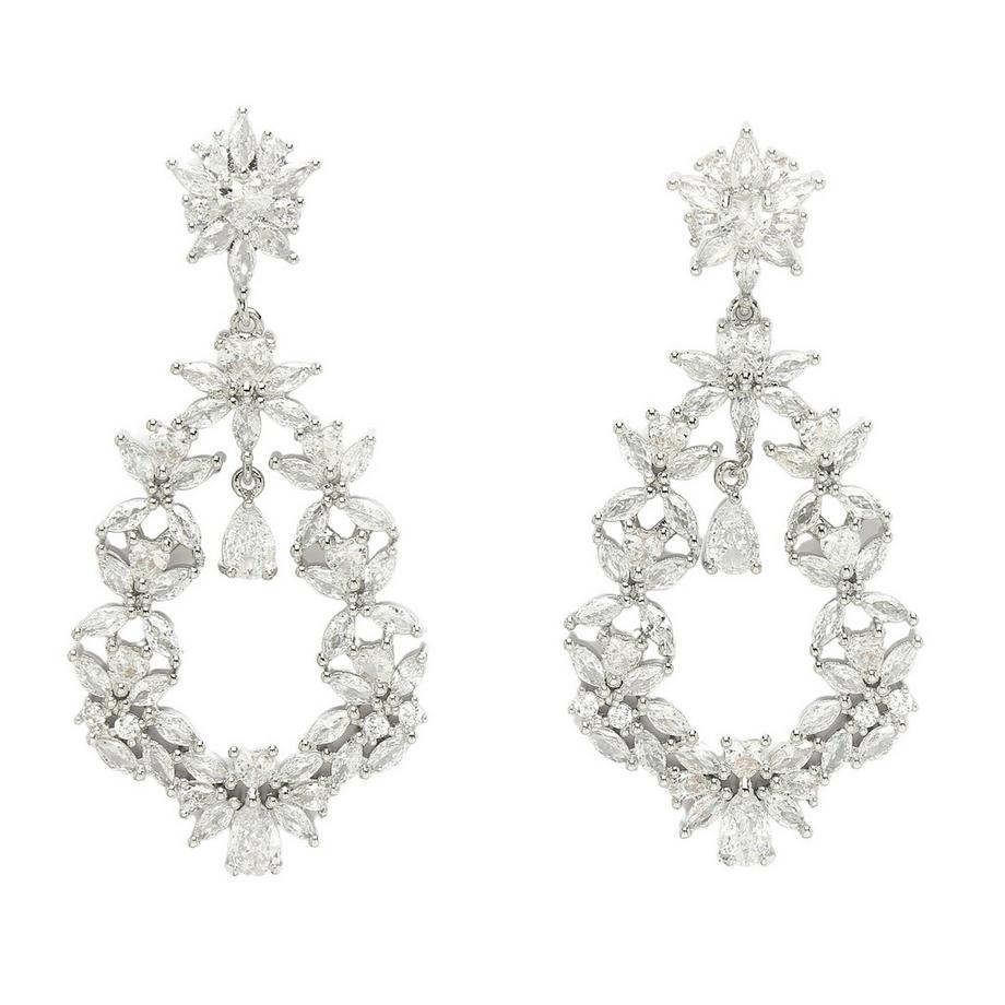 Collection Diva Boucles d'oreilles florales de luxe en zirconia