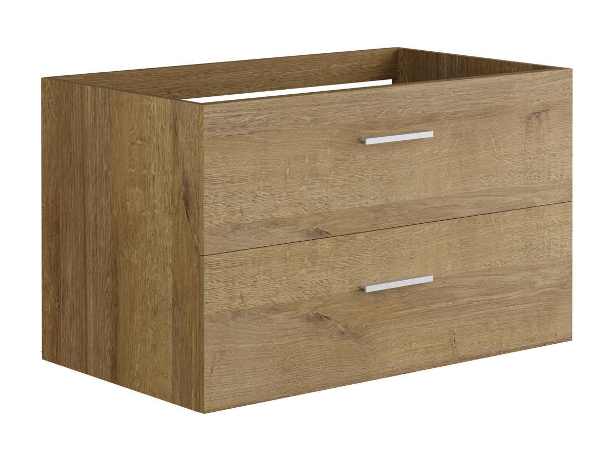 Vente-unique Waschbeckenunterschrank hängend - B. 80 cm - Naturfarben hell - KAYLA  