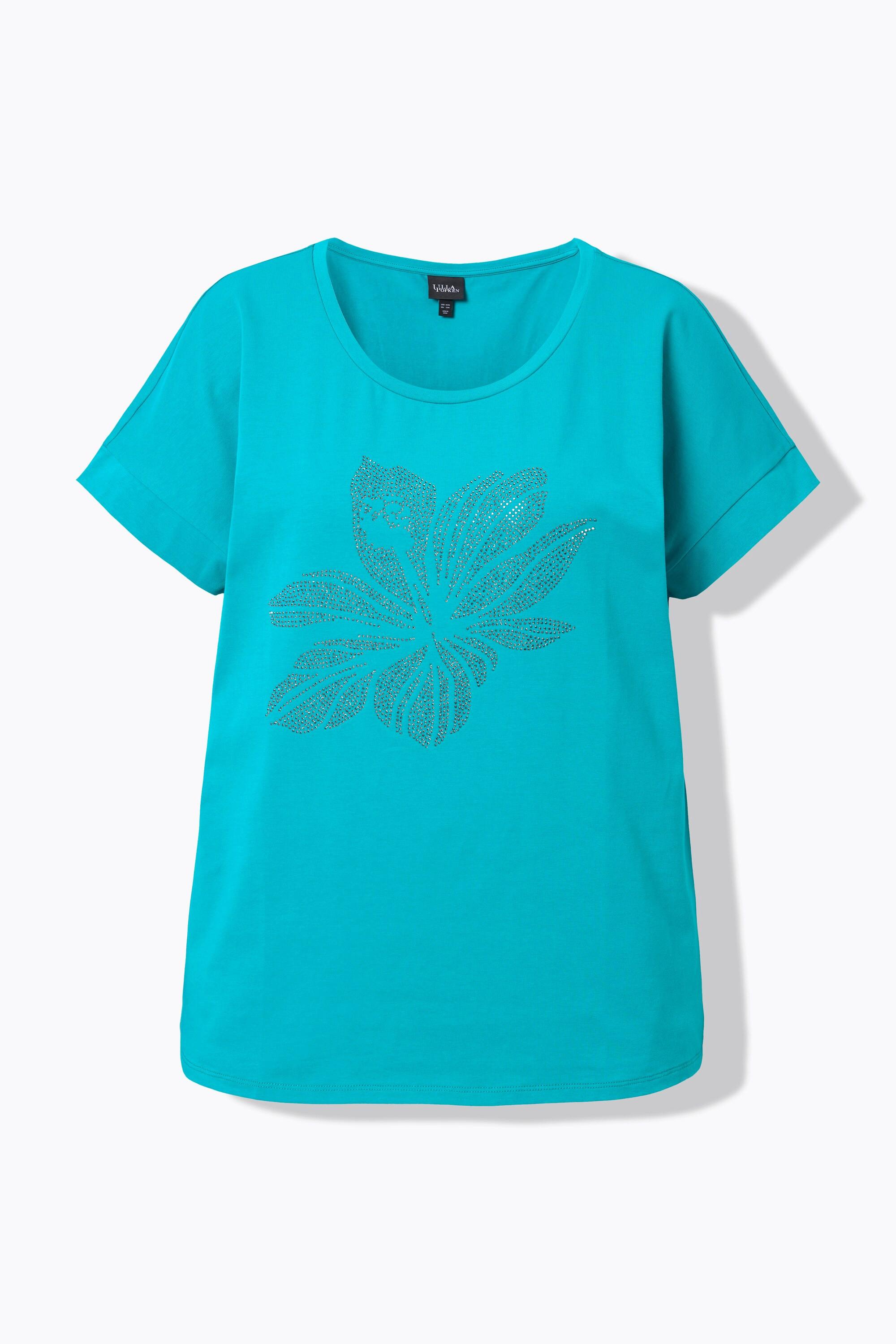 Ulla Popken T-shirt Oversize Fiore Scollo Rotondo Mezze Maniche  