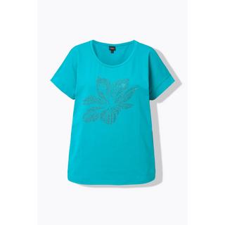 Ulla Popken T-shirt Oversize Fiore Scollo Rotondo Mezze Maniche  