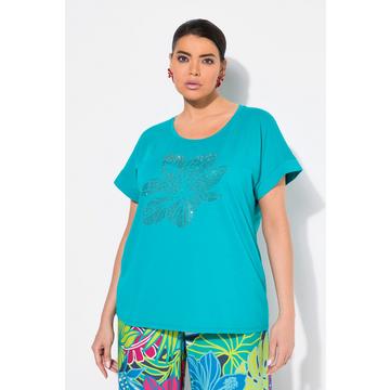 T-shirt oversize. Motif grande fleur. Encolure ronde et manches courtes