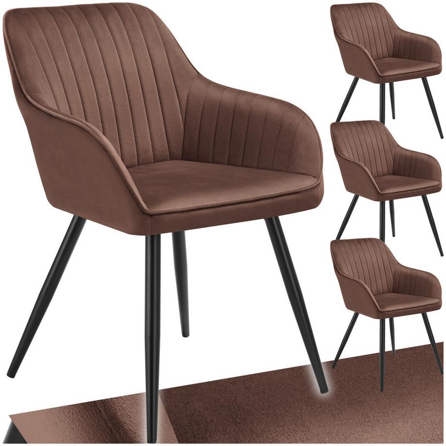 Chaise de salle à manger MARILYN en velours matelassée et capitonnée