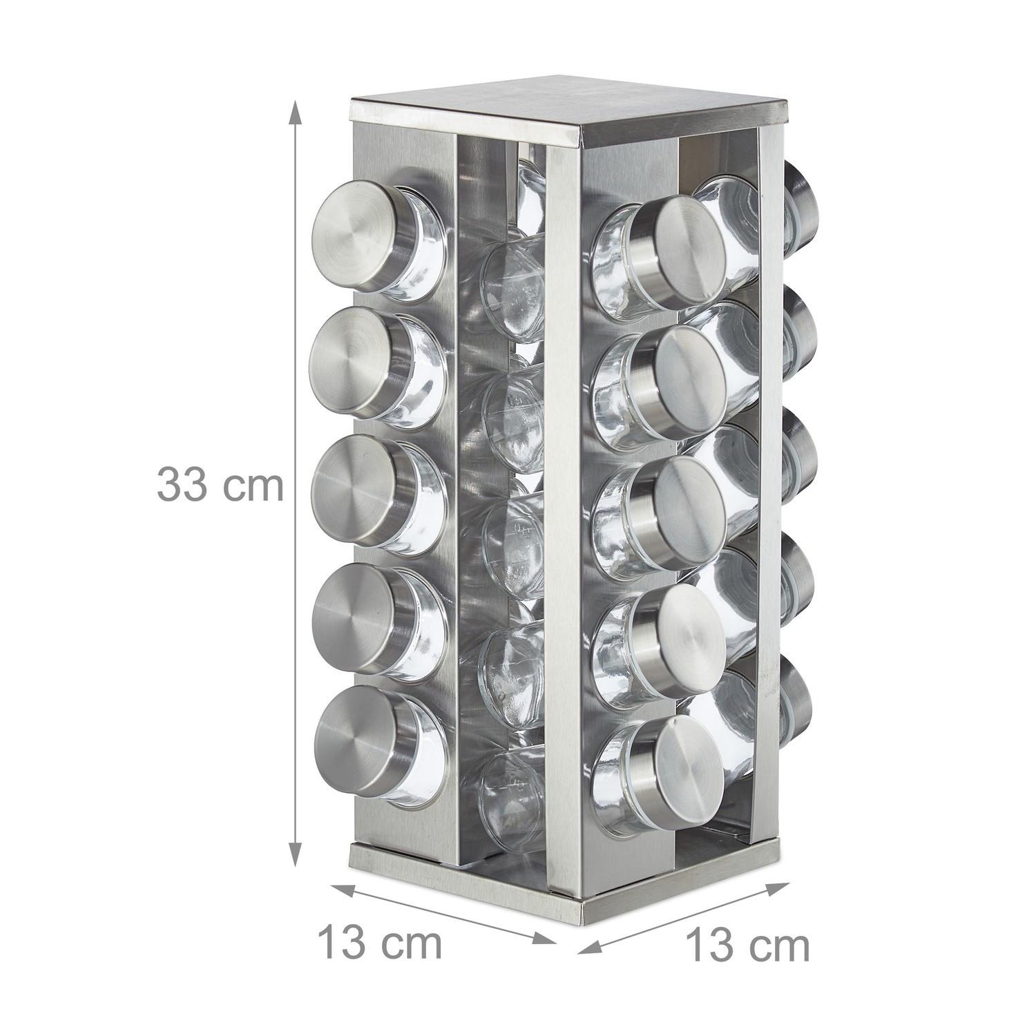 Northix Porta spezie girevole con 20 barattoli per spezie  
