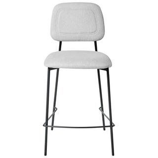 Beliani Set mit 2 Barstühlen aus Kunstleinen Modern DUETTE  