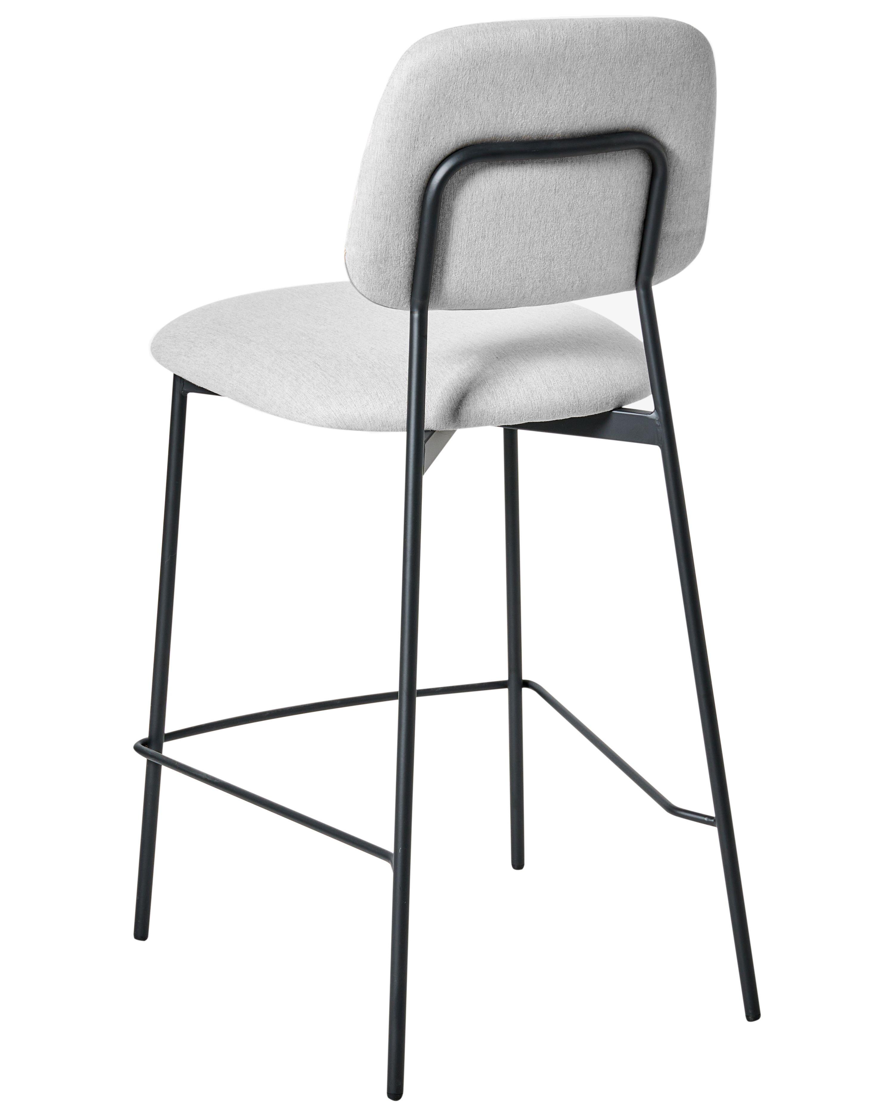 Beliani Set mit 2 Barstühlen aus Kunstleinen Modern DUETTE  