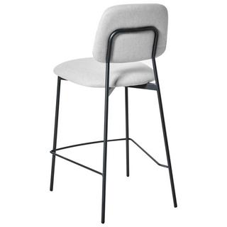 Beliani Set mit 2 Barstühlen aus Kunstleinen Modern DUETTE  