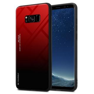 Cadorabo  Housse compatible avec Samsung Galaxy S8 - Coque de protection bicolore en silicone TPU et dos en verre trempé 