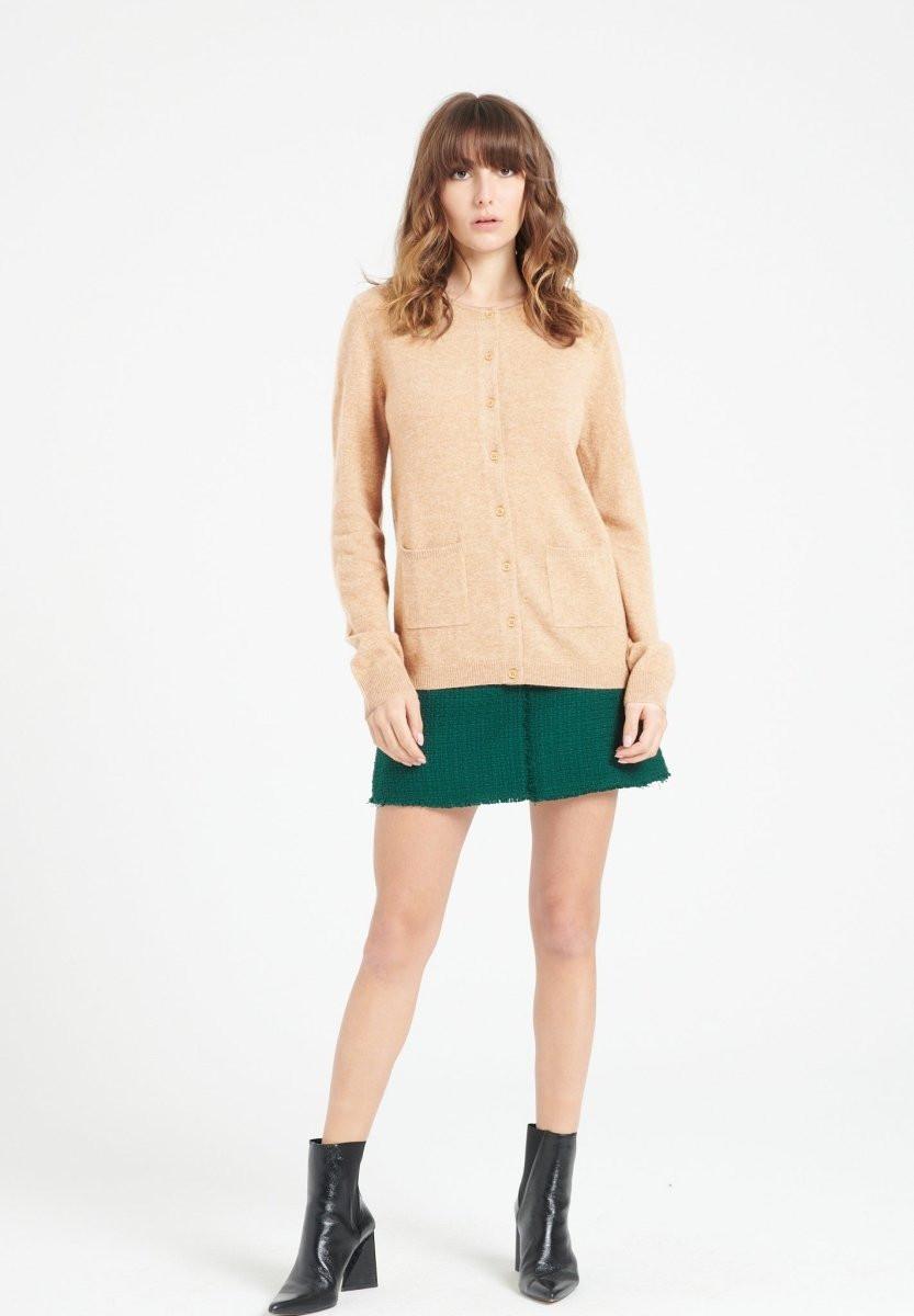 Studio Cashmere8 LILLY 4 Taillierte Strickjacke mit Rundhalsausschnitt  