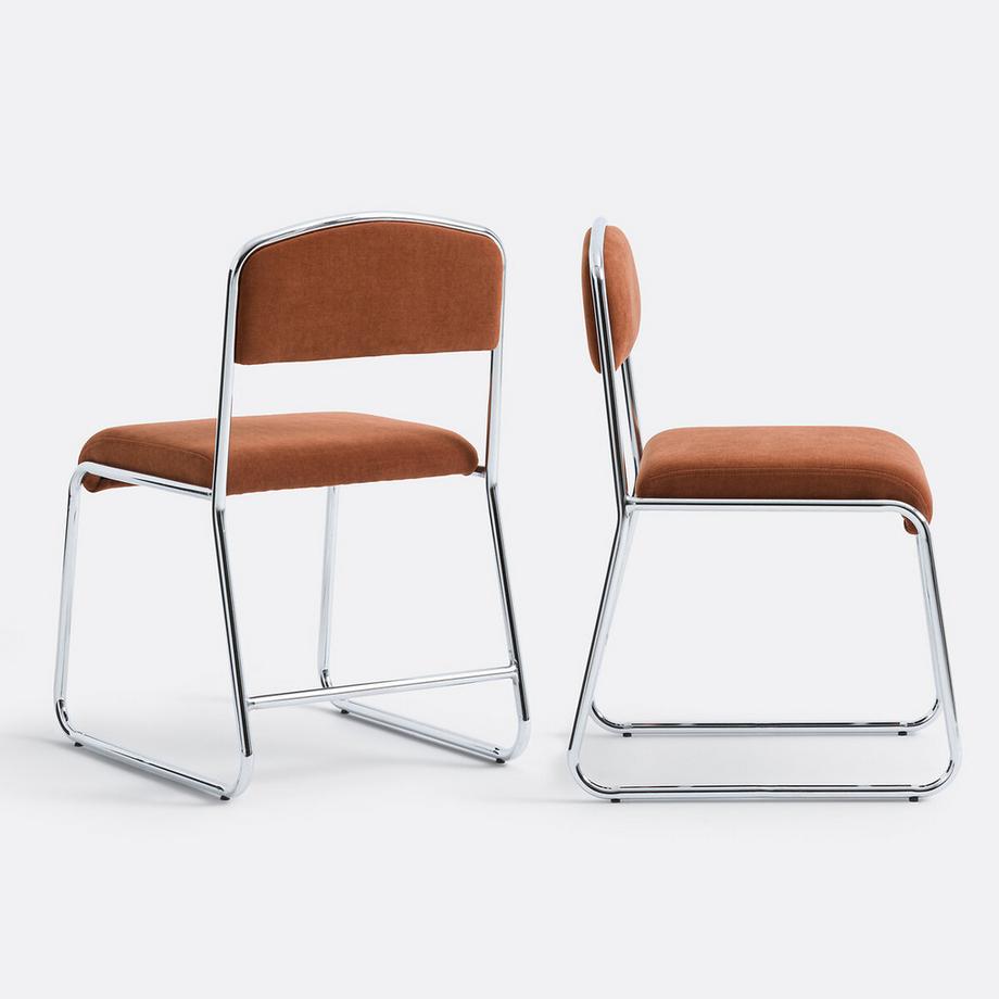 La Redoute Intérieurs Set mit 2 Stühlen aus Chrom und Stoff  