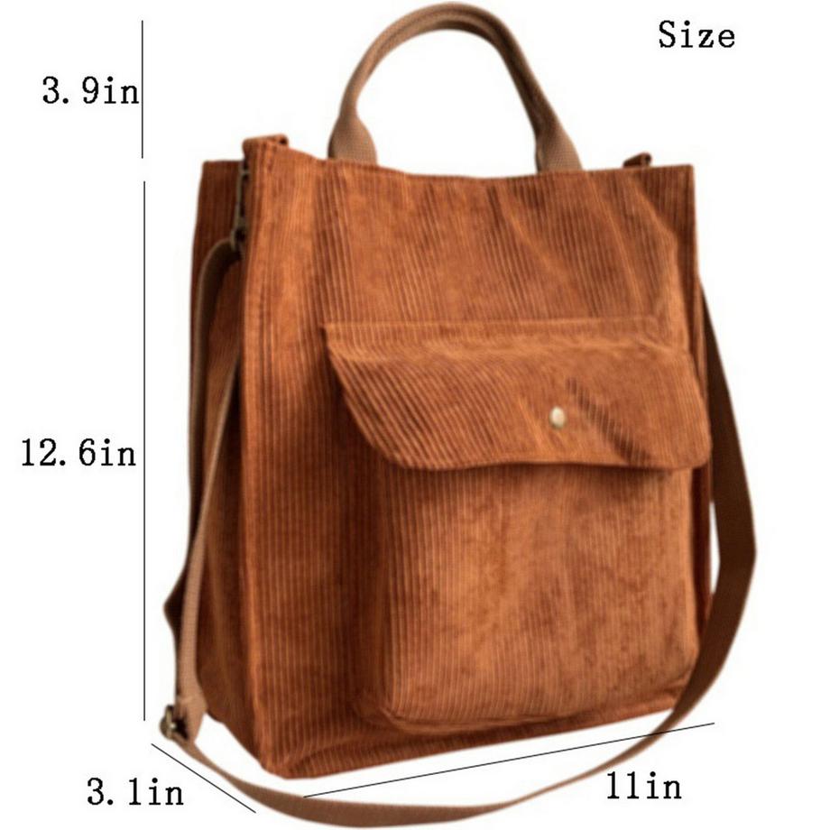 Only-bags.store Corduroy Tote Bag mit Magnetverschluss  